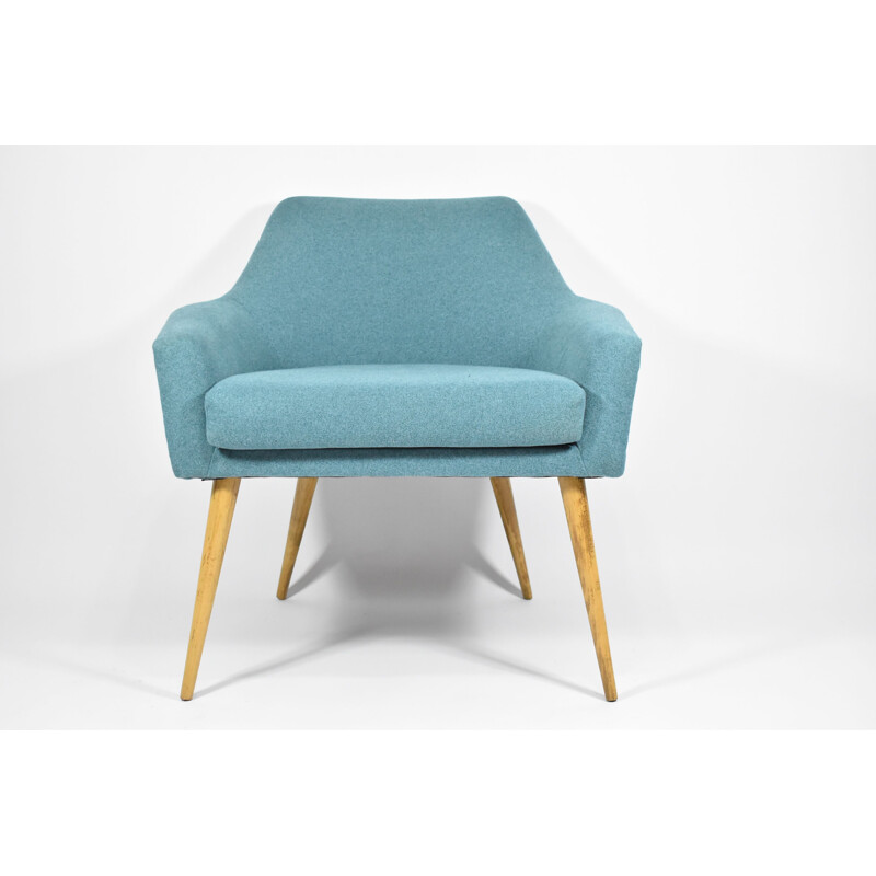 Vintage armchair, Shell, turquoise 1960s
