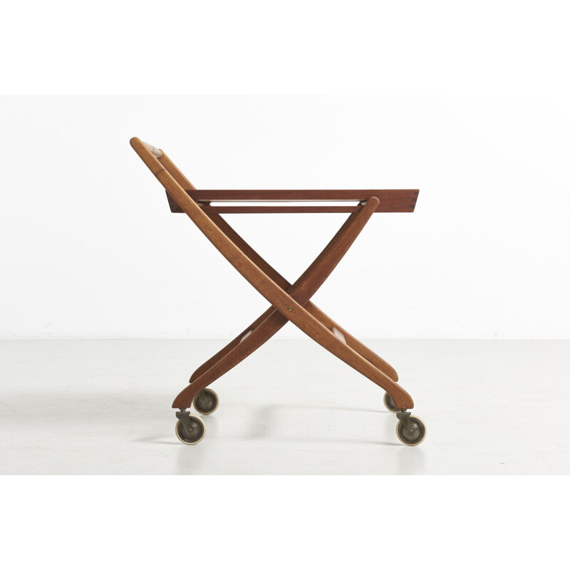 Vintage Folding Trolley in Oak and Teak  1950s