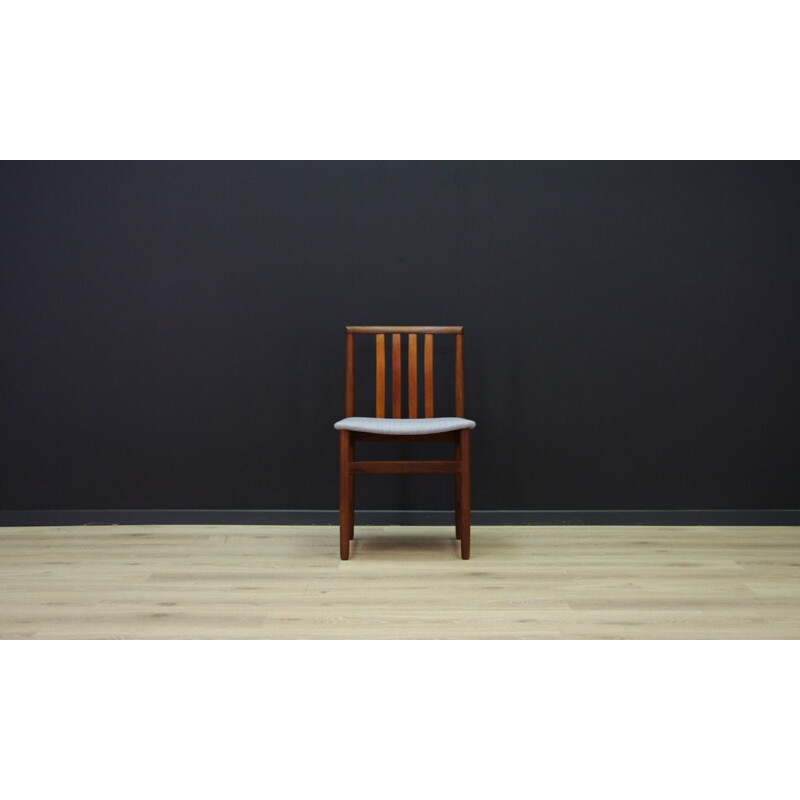 Pair of vintage gray Scandinavian chairs in teak 1970