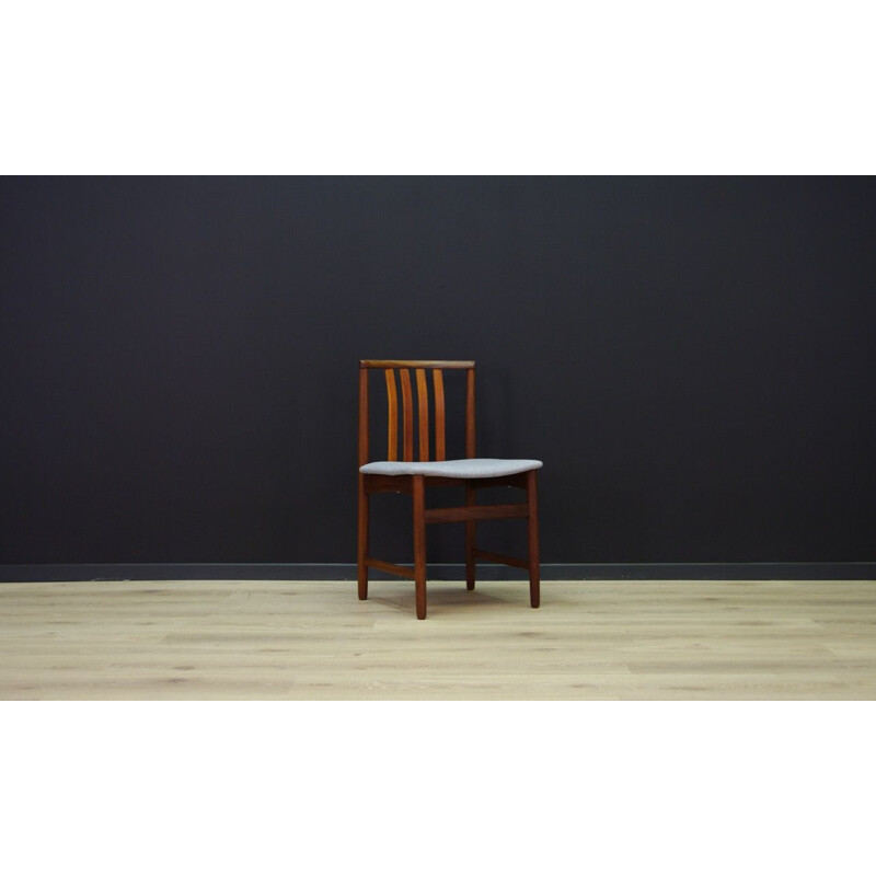 Pair of vintage gray Scandinavian chairs in teak 1970