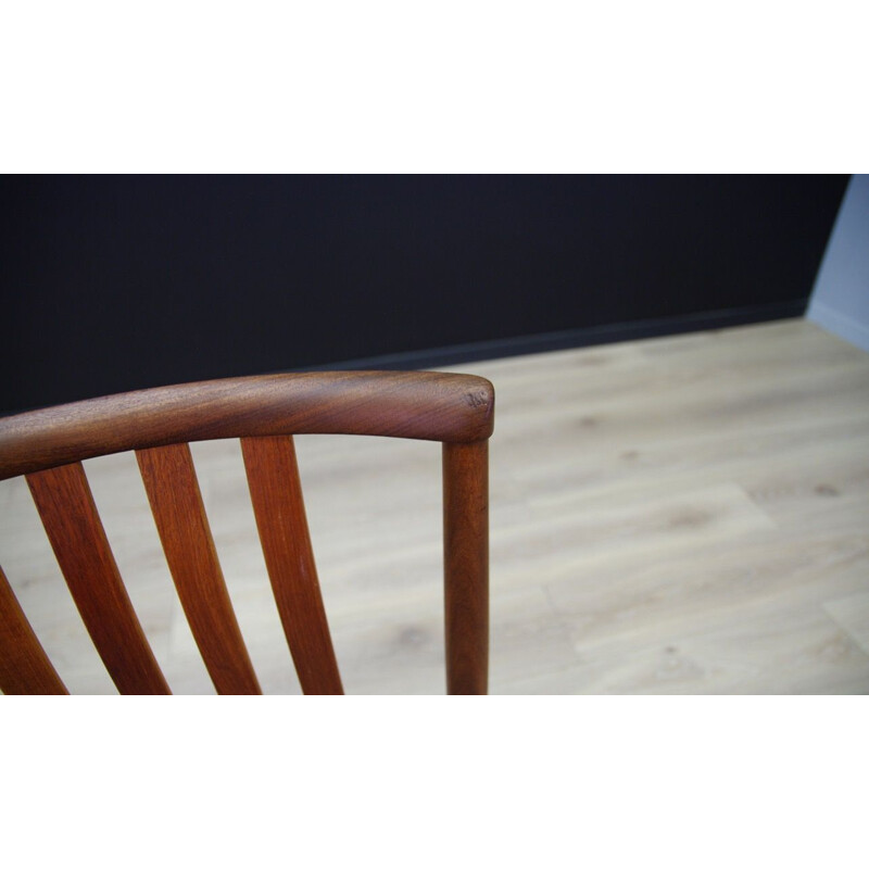 Pair of vintage gray Scandinavian chairs in teak 1970