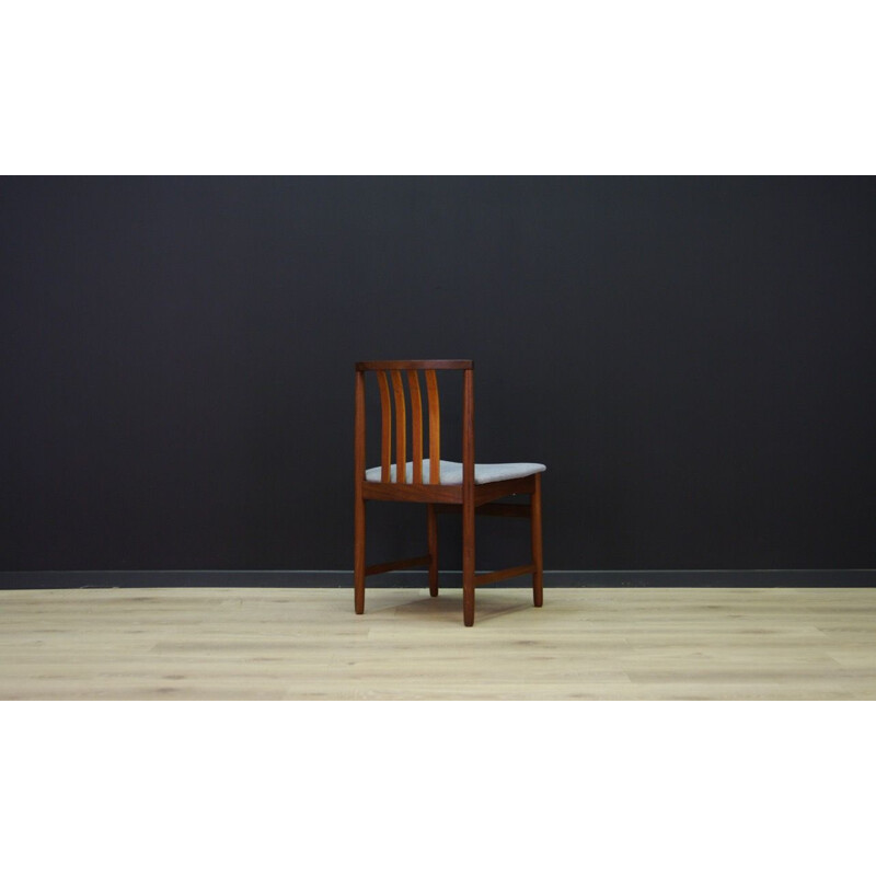 Pair of vintage gray Scandinavian chairs in teak 1970