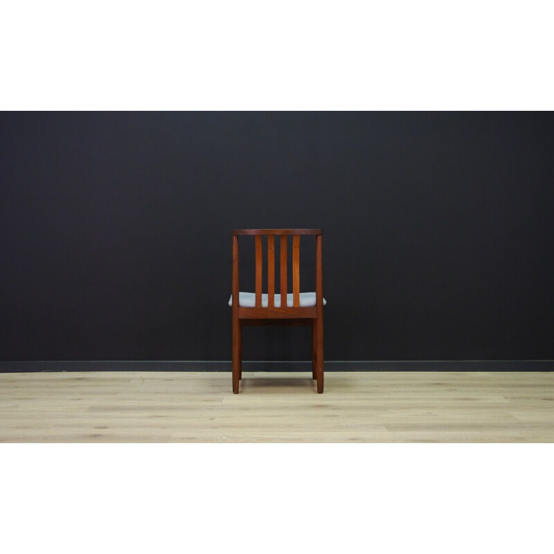 Pair of vintage gray Scandinavian chairs in teak 1970