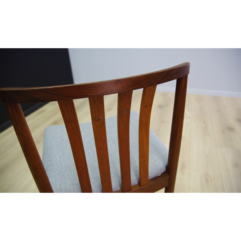 Pair of vintage gray Scandinavian chairs in teak 1970