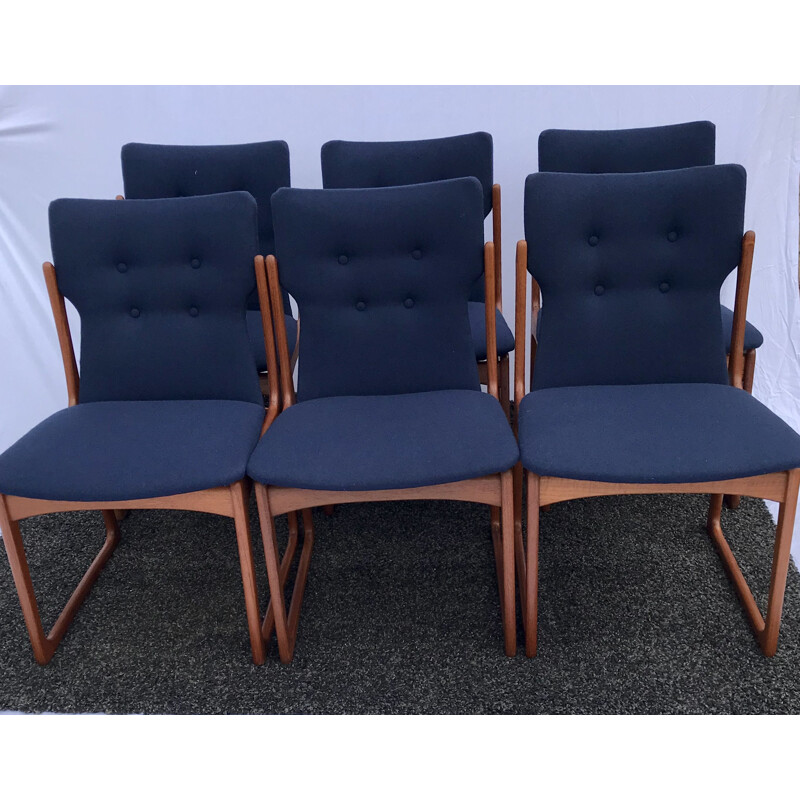 Set of 6 vintage Dining Chairs Danish Teak from Vamdrup Stolefabrik, 1960s