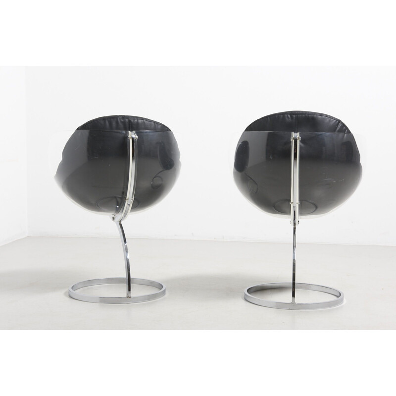 Pair of vintage 'Sphere' Dining Chairs by Boris Tabacoff for Modulaire France 1970s