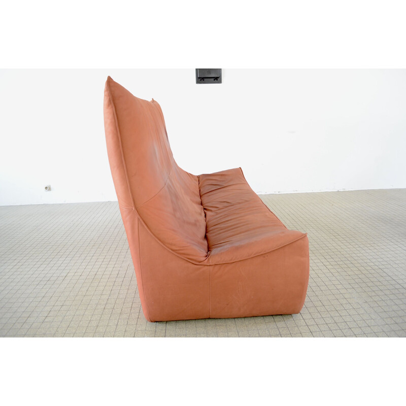 Vintage Montis Florence 'The Rock' 3-seater sofa in terracotta red leather  by Gerard van den Berg