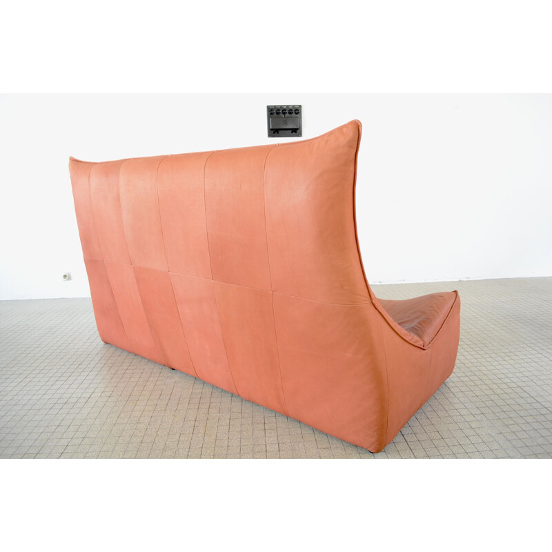 Vintage Montis Florence 'The Rock' 3-seater sofa in terracotta red leather  by Gerard van den Berg