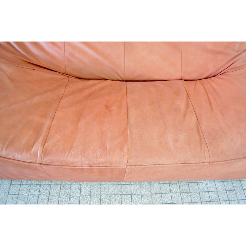 Vintage Montis Florence 'The Rock' terracotta red 2-seater sofa by Gerard van den Berg