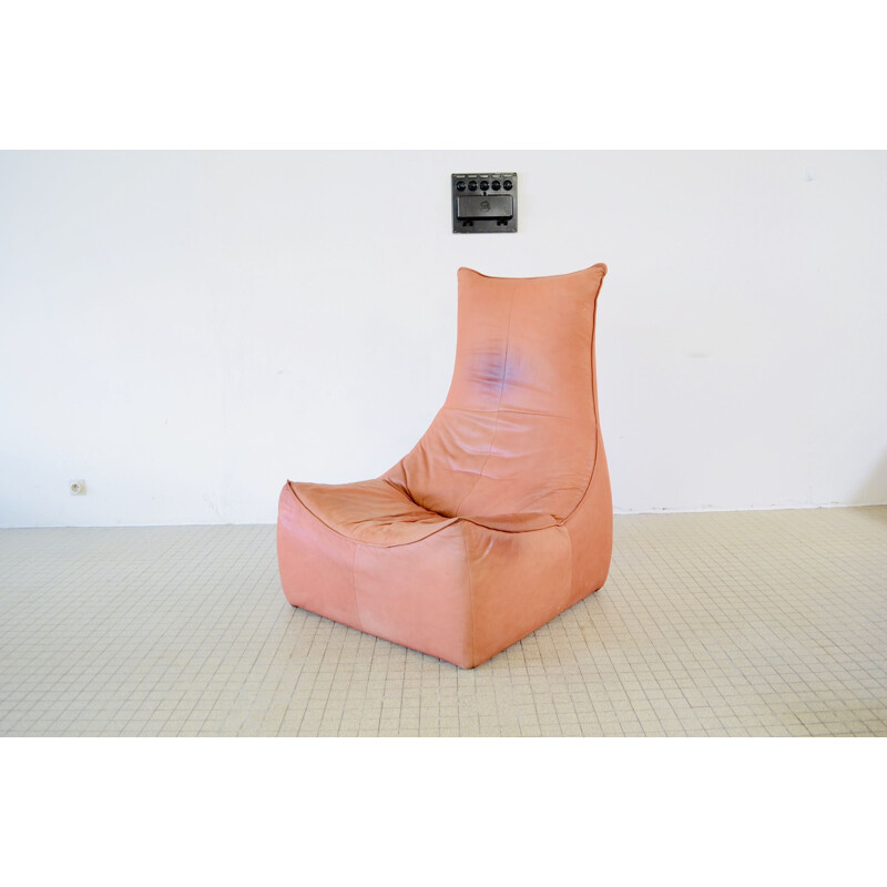 Vintage Montis Florence 'The Rock' terracotta leather lounge chair by Gerard van den Berg1970