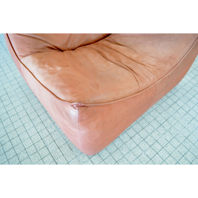 Vintage Montis Florence 'The Rock' terracotta leather lounge chair by Gerard van den Berg1970