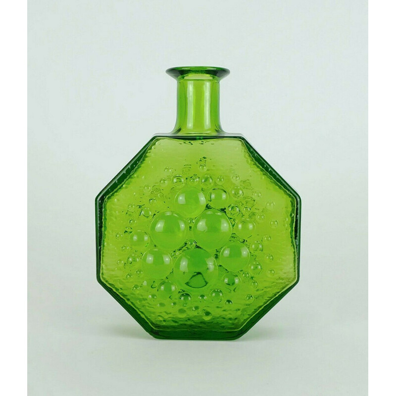 Vase vintage verre vert stella polaris nanny still riihimaen lasi finland 1960