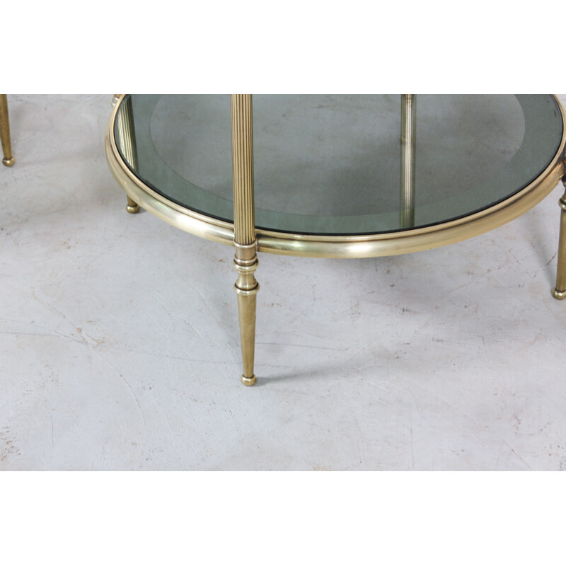 Pair of Mid-Century Brass Side Tables, French 1960s