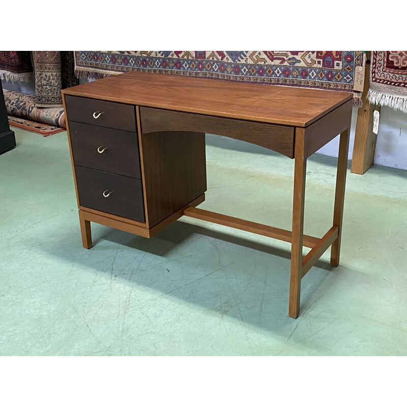 Bureau vintage en placage de teck 1970