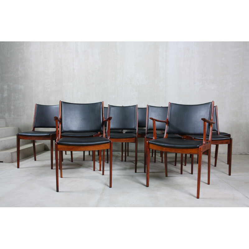 Set of 12 vintage Rosewood Dining Chairs by Johannes Andersen for Uldum Møbelfabrik, 1960s