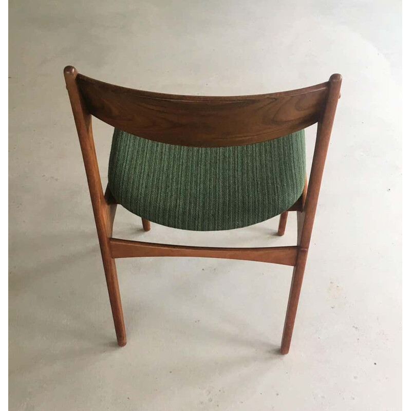 Juego de 6 sillas vintage de teca, retapizado por Erik Buch Dane