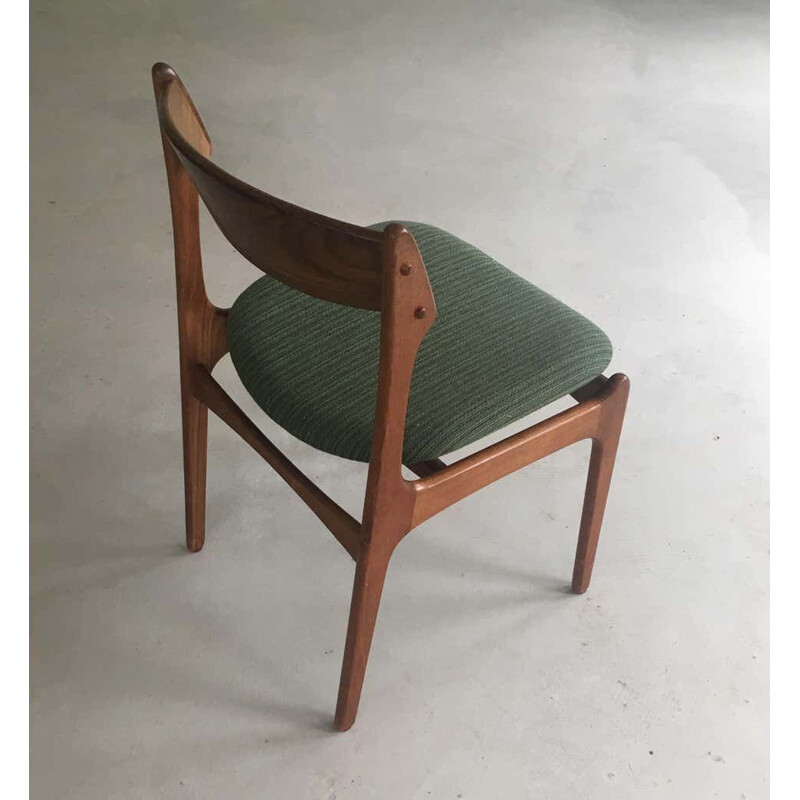 Conjunto de 6 cadeiras de teca vintage, Reupholstery de Erik Buch Dane