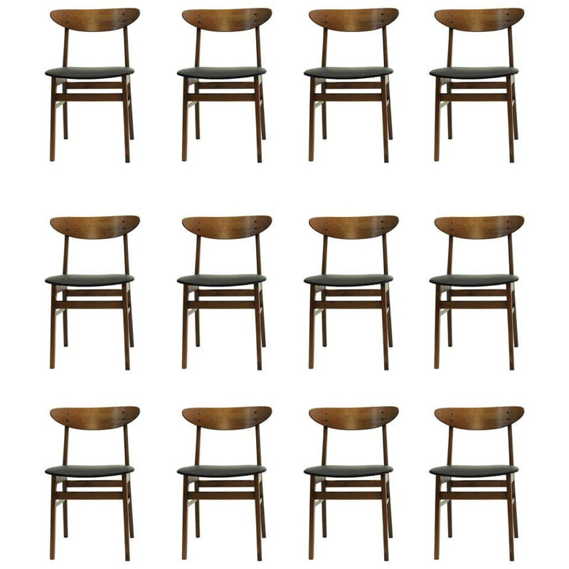 Ensemble de 12 chaises vintage, modèle 100 1960