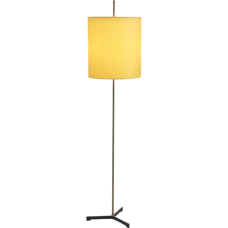 Vintage Floor Lamp with Yellow Shade 1960s