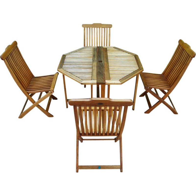 Ensemble à repas extérieur - table et chaises vintage par Jutlandia Scandinave