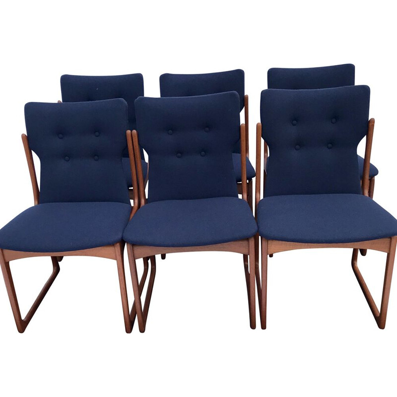 Set of 6 vintage Dining Chairs Danish Teak from Vamdrup Stolefabrik, 1960s