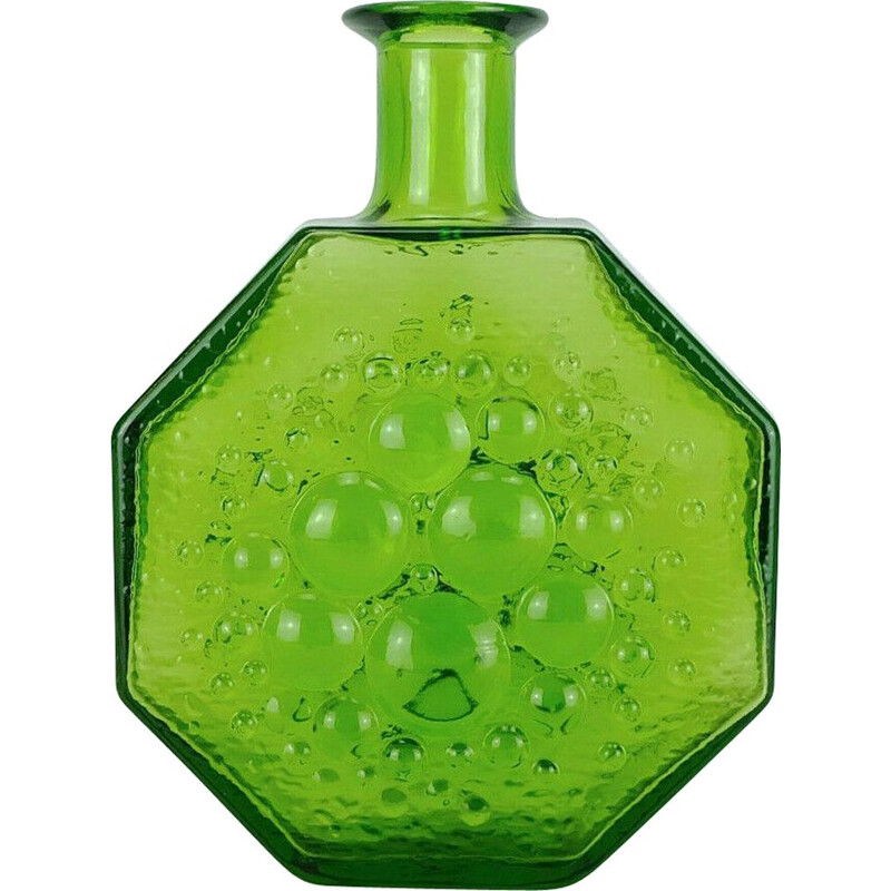 Vintage Vase green glass stella polaris nanny still riihimaen lasi finland 1960