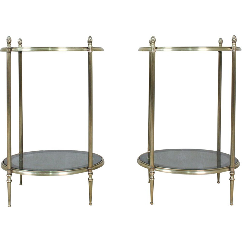 Pair of Mid-Century Brass Side Tables, French 1960s