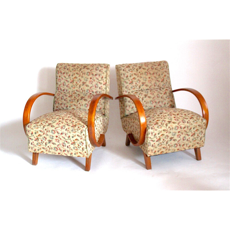 Ensemble de 2 fauteuils vintage par Jindřich Halabala 1950