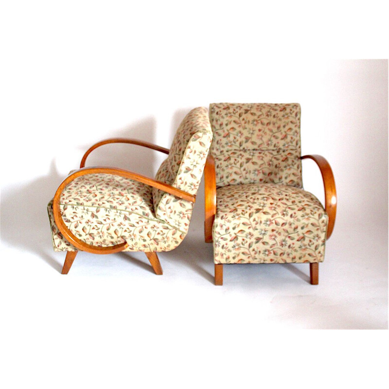 Ensemble de 2 fauteuils vintage par Jindřich Halabala 1950