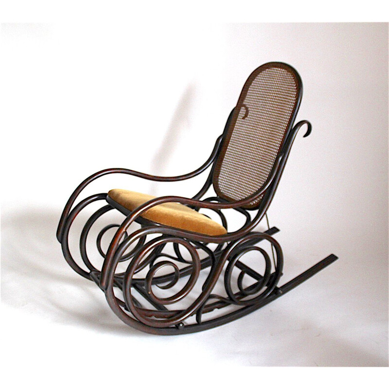 Sedia a dondolo vintage Art Déco, Thonet 1930