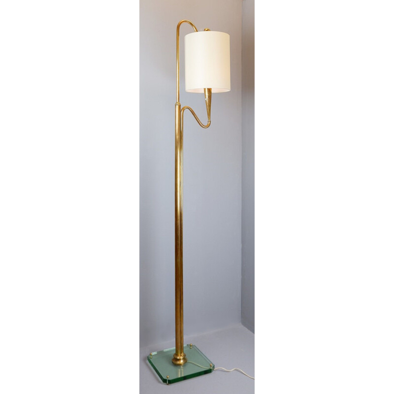 Vintage Floor Lamp in Brass And Glass - Italy