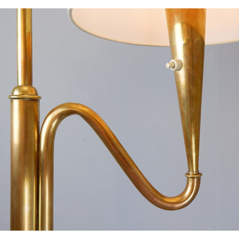 Vintage Floor Lamp in Brass And Glass - Italy
