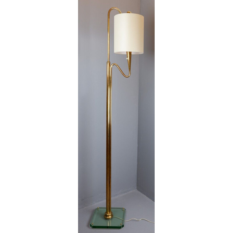 Vintage Floor Lamp in Brass And Glass - Italy