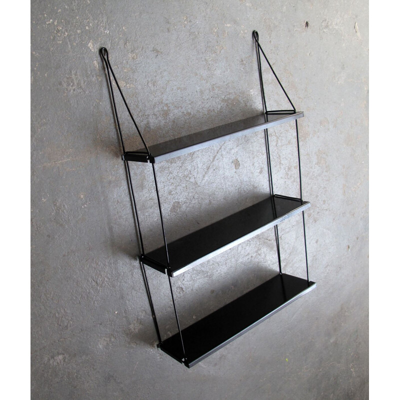 Vintage Shelves black lacquered metal