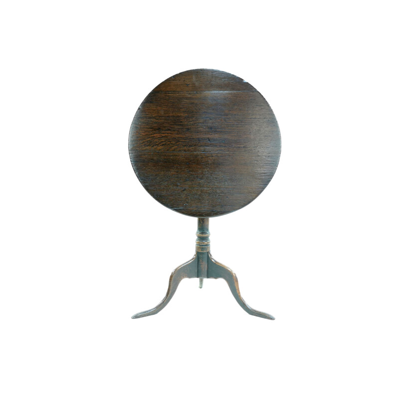 Table d'appoint vintage circulaire en chêne anglais