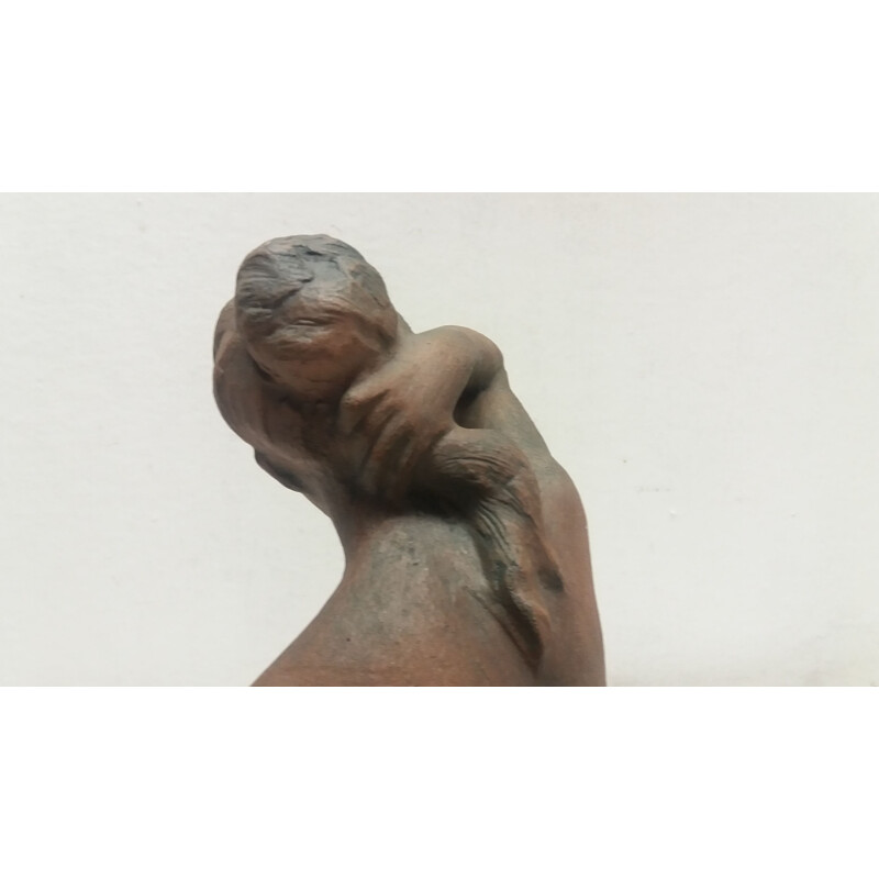 Mid-century sculpture of nude setting women designed by Jitka Forejtová, 1960's