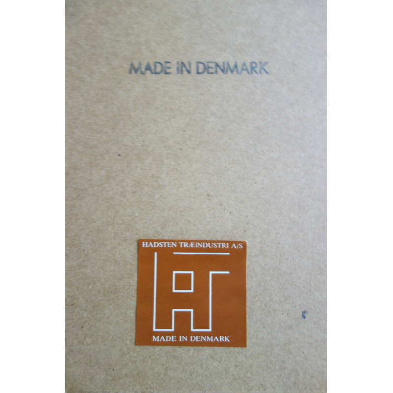 Grand miroir rond vintage en teck Madsten Danemark 1970