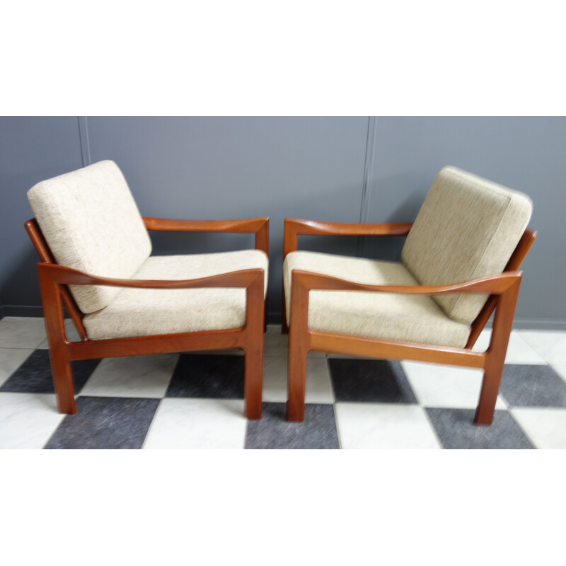 Paire de fauteuils vintage pour Niels Eilersen par Illum Wikkelso Danemark 1960