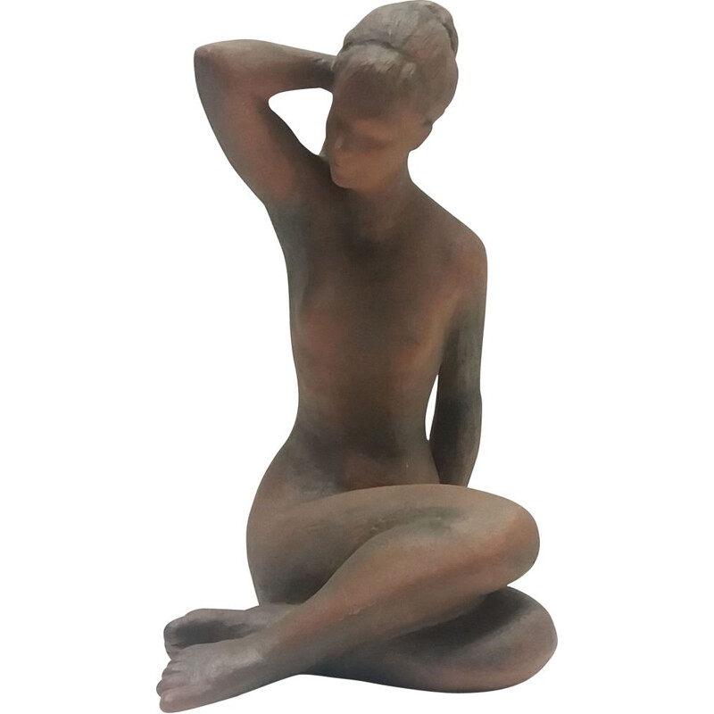 Mid-century sculpture of nude setting women designed by Jitka Forejtová, 1960's
