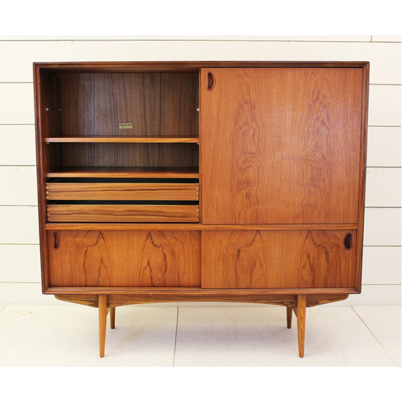 Mid-century high sideboard in wood, Oswald VERMAERCKE - 1960