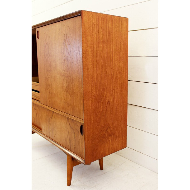 Mid-century high sideboard in wood, Oswald VERMAERCKE - 1960