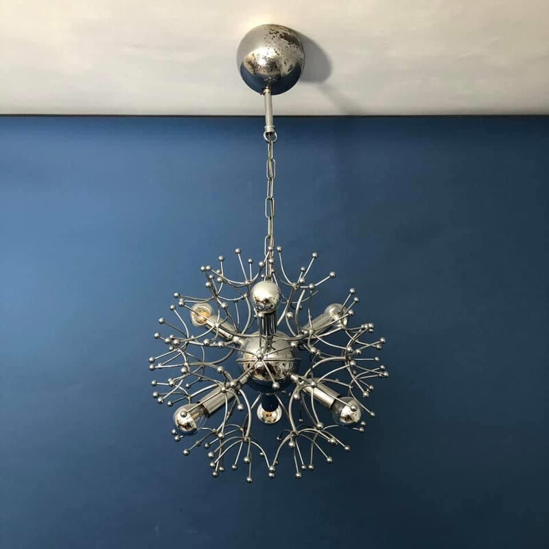 Vintage sputnik chandelier by G. Sciolari, 1960