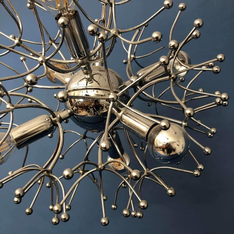 Lustre vintage sputnik par G. Sciolari, 1960