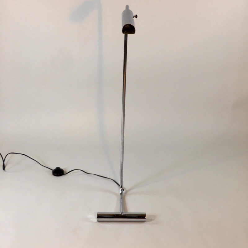 Vintage chrome metal reading lamp by Christian Liaigre 1970