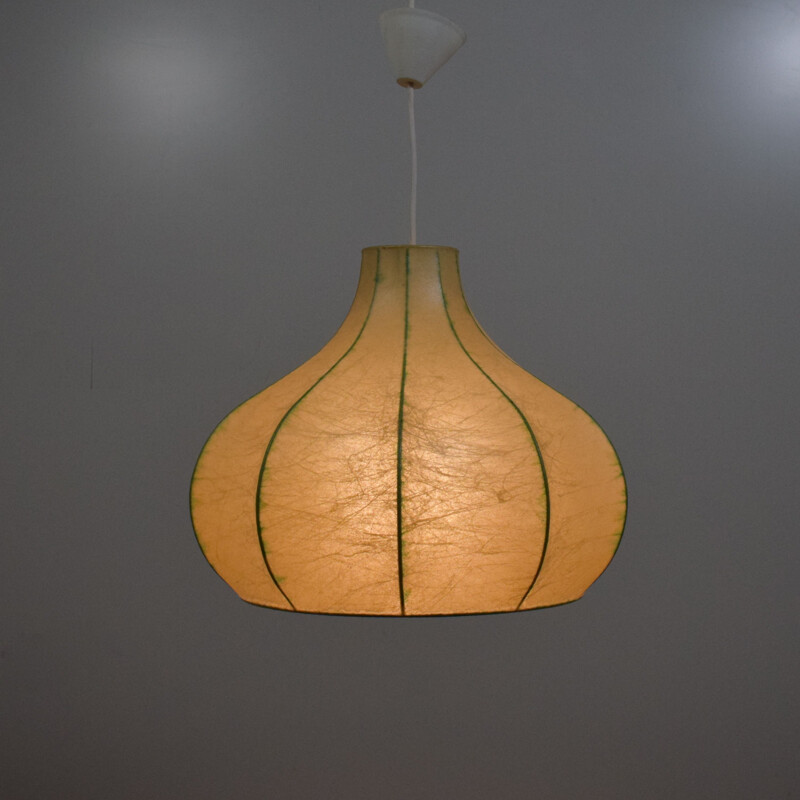 Vintage cocoon hanging lamp Friedel Wauer, Cocoon-Leuchten International, 1962