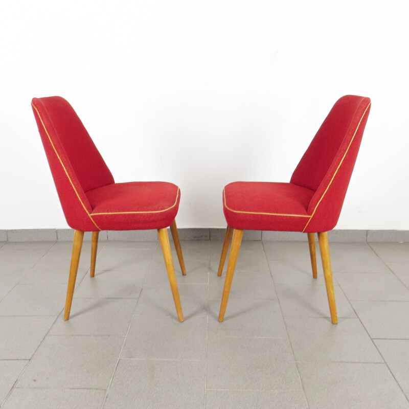 Pair of vintage dining chairs Czechoslovakia 1960s