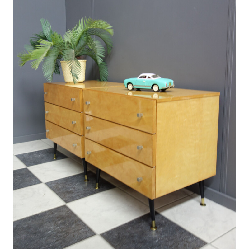 Pair of vintage bedside night tables 1960s