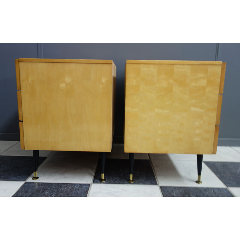 Pair of vintage bedside night tables 1960s