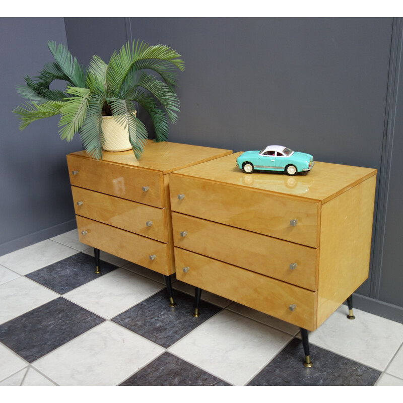 Pair of vintage bedside night tables 1960s