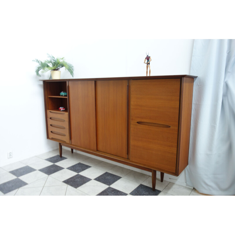 Vintage XL Teak Highboard by  Hilker 1960s